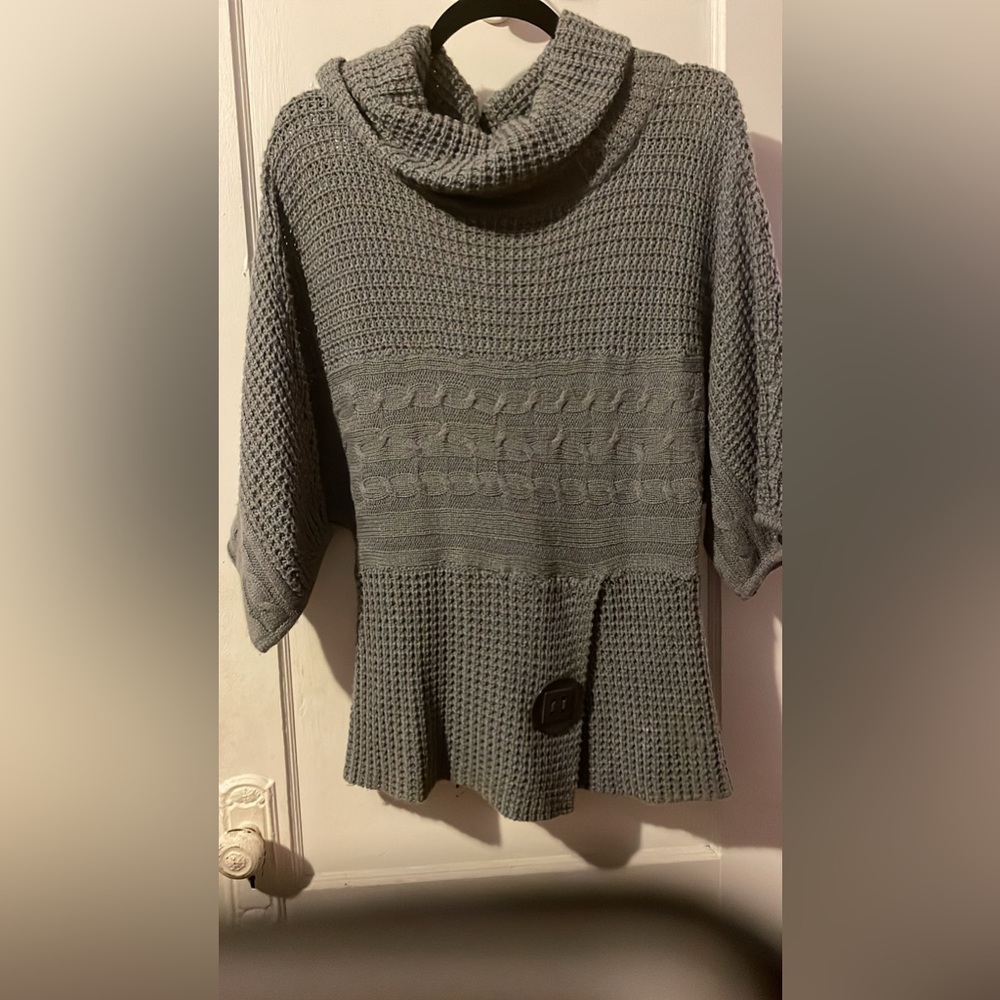 Grey Cowl Neck Sweater